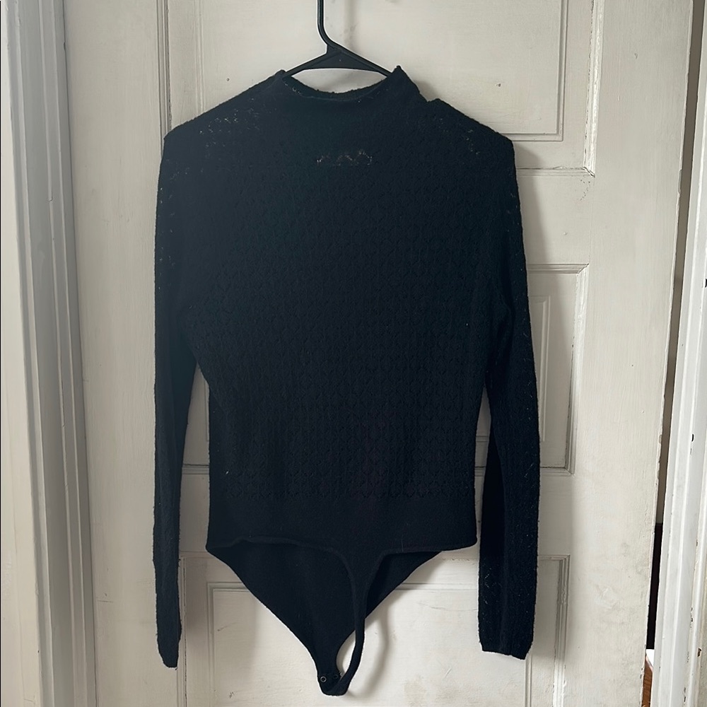 Abercrombie and Fitch Merino Wool Open Knit Bodysuit - Picture 2 of 4